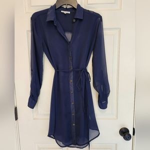 Navy Charlotte Russe Button Down Dress, Size XS